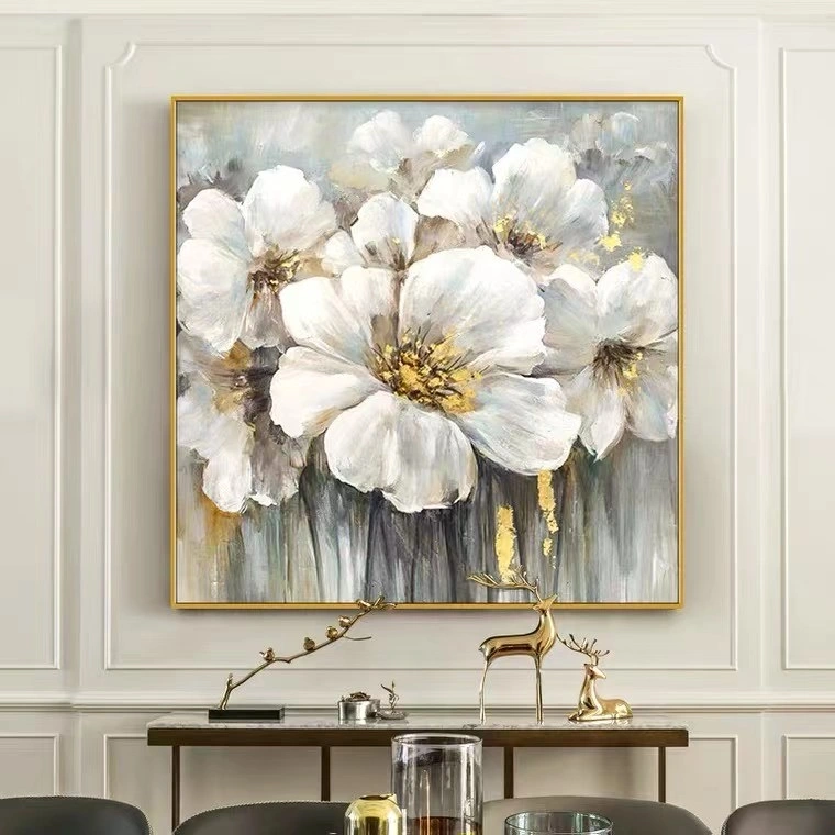 Drop Shipping Blossom Wall Art Prints Flower Framed Acrylic Painting on Canvas