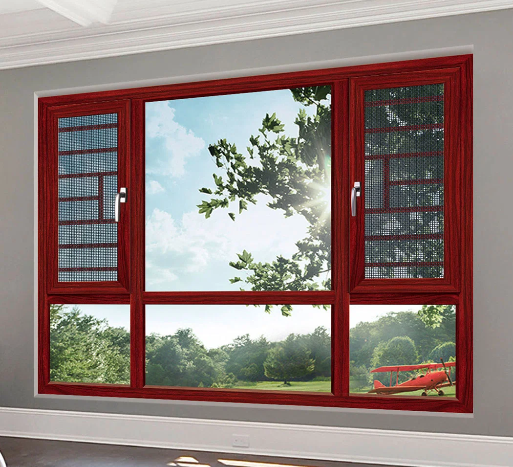 Double Glazed Aluminum Casement Window with Mesh