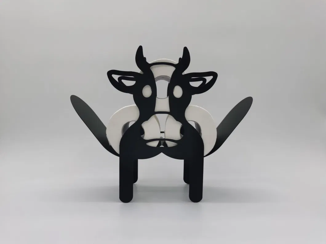 Decorative New Design Cow Spare Paper and Towel Holder Standing Toilet Paper Wall Holder