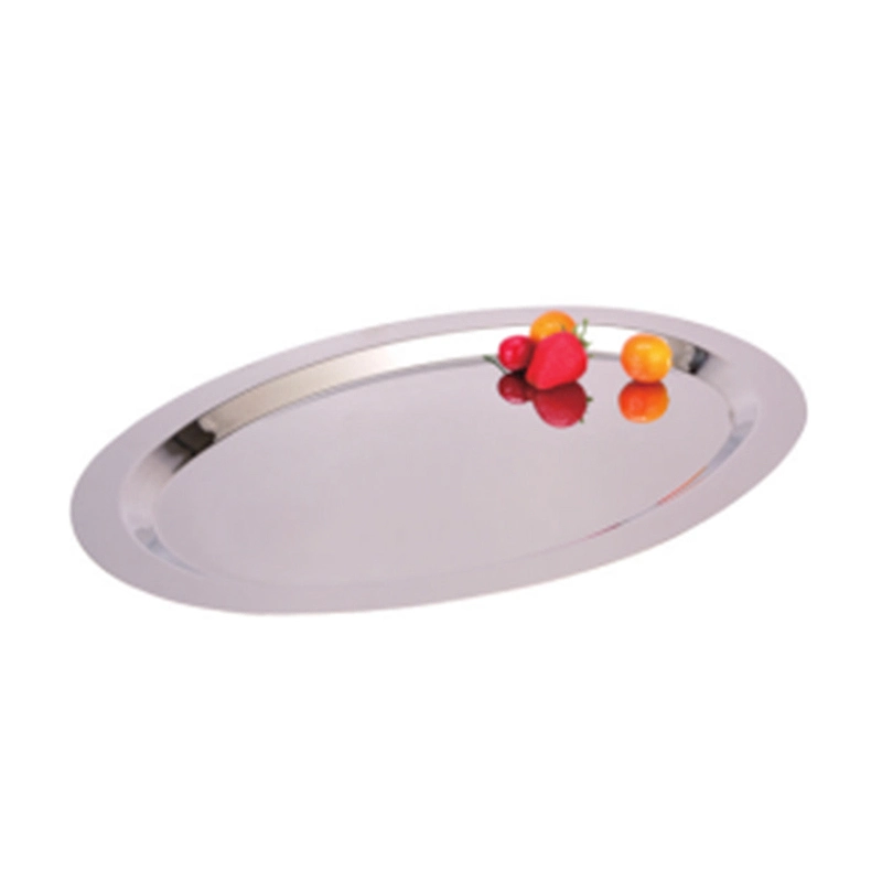 Stainless Steel Oval Serving Tray Without Handle