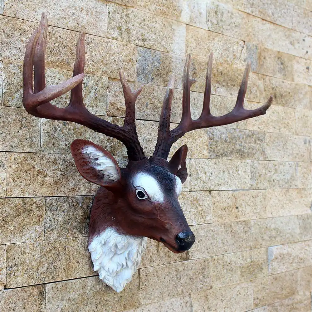 Home Decor Lifelike Resin Deer Head Wall Art for Sale