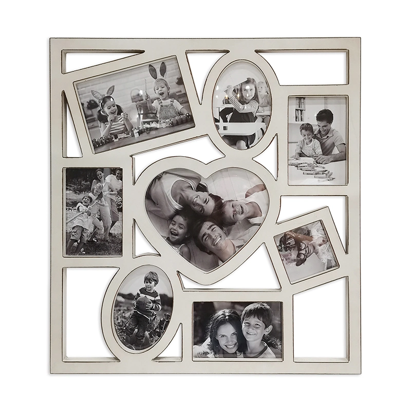 MDF Photo Frame with Many Shapes for Living Room, Wooden Picture Frame with Many Photos for Wall Decor, Promotional MDF Photo Frame