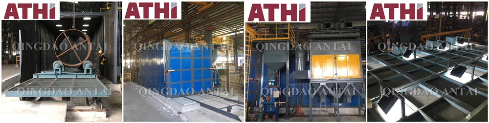 Sand Blasting Room/Shot Blasting Booth for Big Structural Parts Surface Cleaning and Painting with Sandblasting Pot