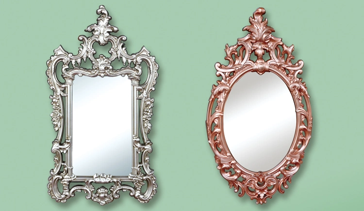 European Style Antique PU Photo Mirror Frame for Home Decoration