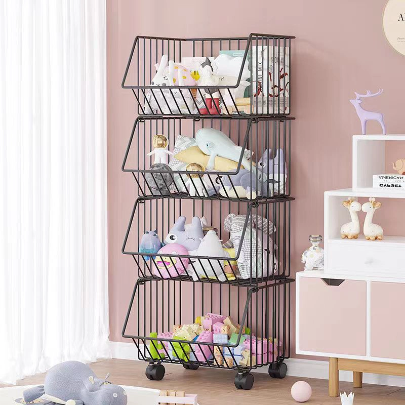 Stackable 3 Tiers Storage Rack Kitchen Trolley Carts 360 Rotating Fruit Vegetable Basket Storage Organizer Floor Standing 5%off