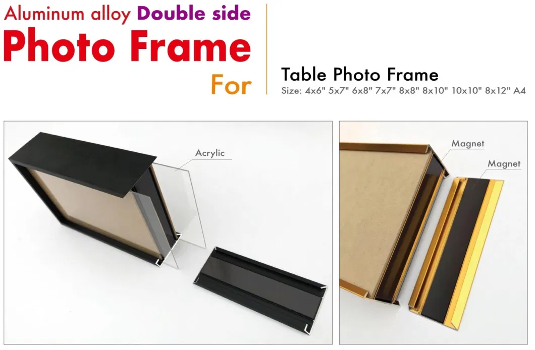 Magnet Self Stand and Wall Mounting Aluminium Picture Frame