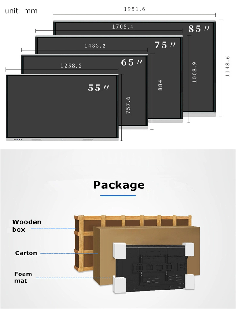 55/65/75/85 Inch Smart Conference Tablet Smart Capacitive Touch Meeting Interactive Board Wall