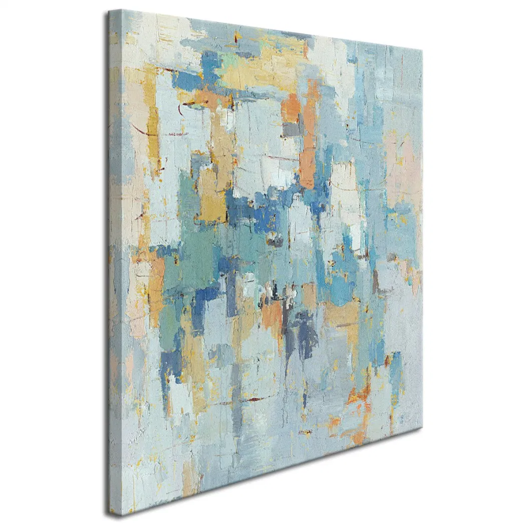 Hand Painted Textured Abstract Oil Painting on Canvas Custom Framed Wall Art for Decoration