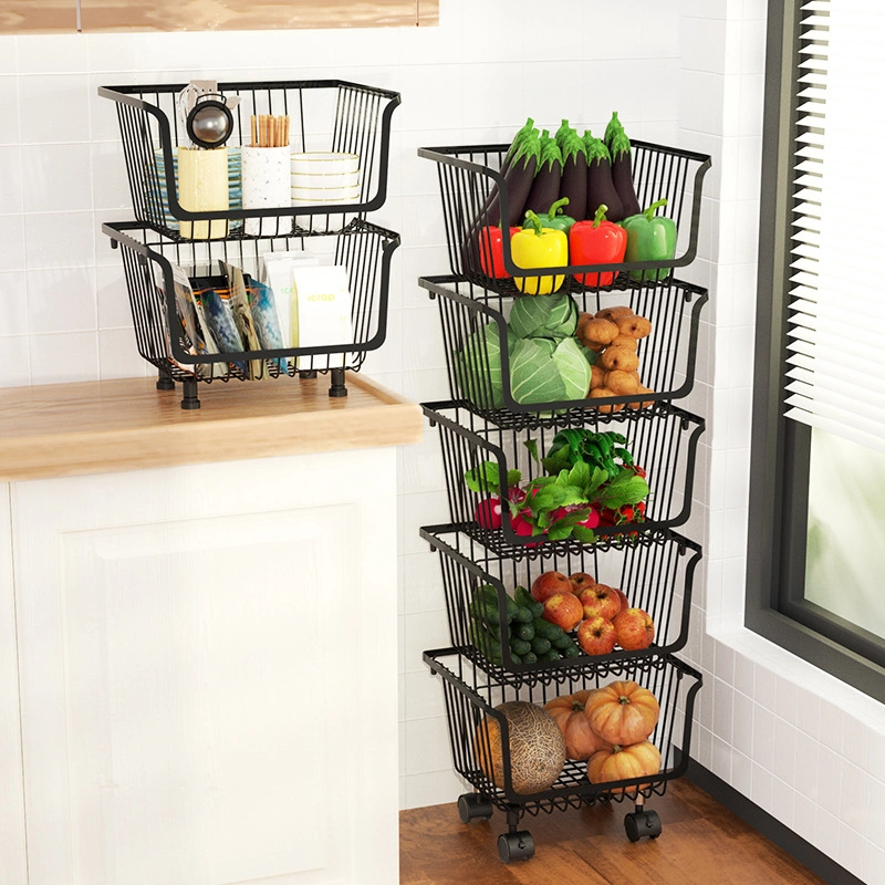 3 Tier Multifunctional Kitchen Vegetable Fruit Storage Baskets Stackable Vegetable Storage Containers