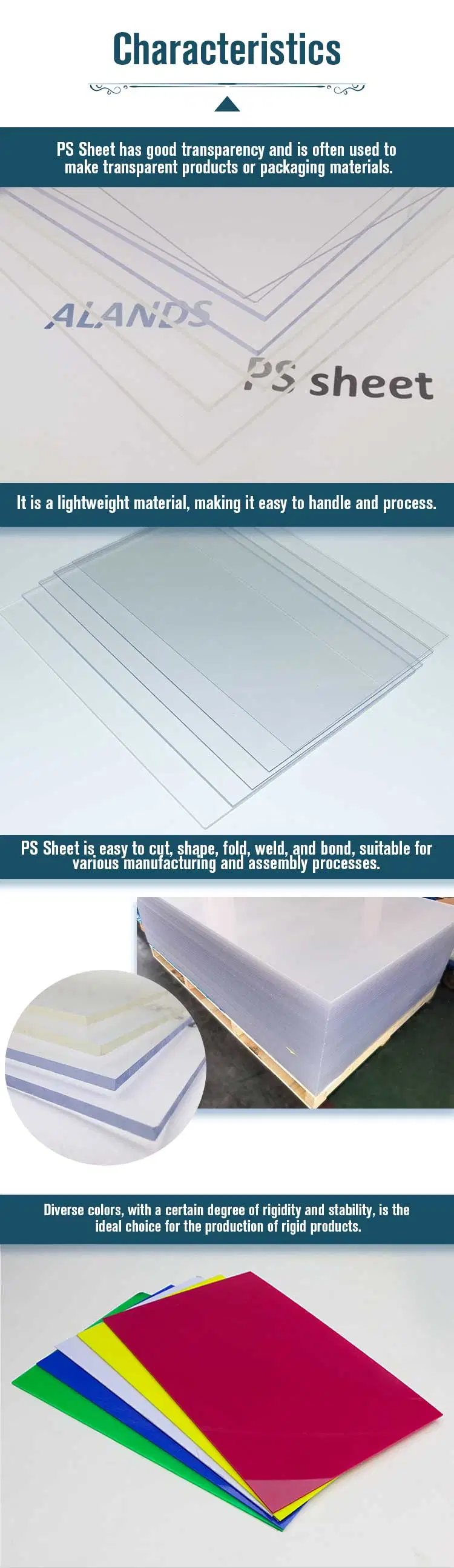 Alands Cheap Price Polystyrene Sheet Clear PS Sheet for Photo Frame