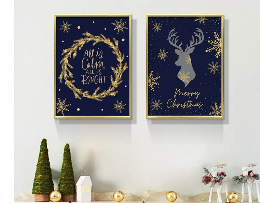 MDF Frame Wooden Christmas Decorations Hanging Picture Wall Frame Holiday Festival Decorations