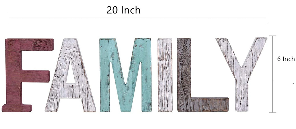 Decorative Farmhouse Stand Rustic Wood Family Sign