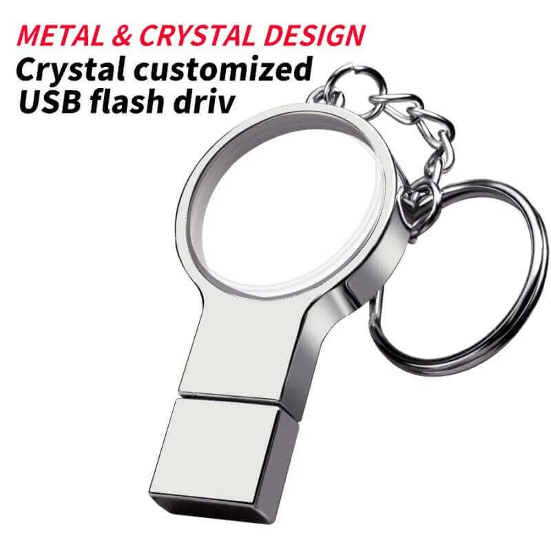 LED Lighted Crystal USB Flash Drive 2.0 Custom Logo for Wedding Gift