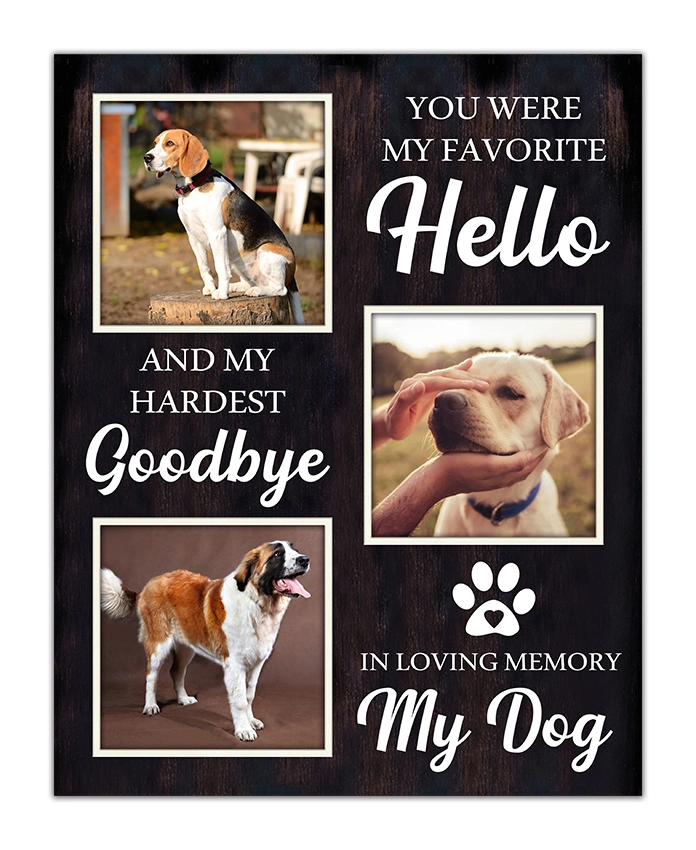 Wooden Sign Pet Memorial Dog Wall Picture Frame