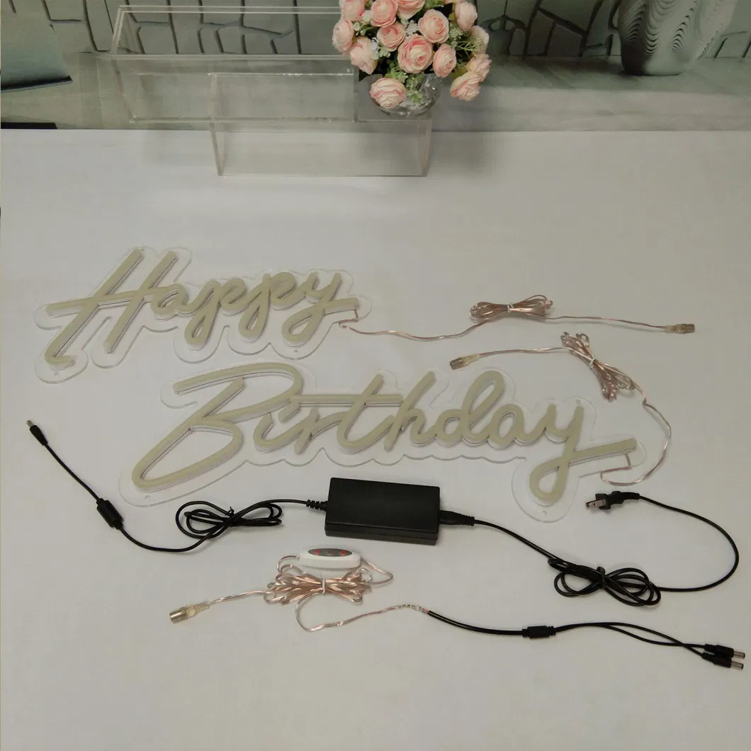 Happy Birthday Neon Sign Customized Neon Signs with LED Free Design Custom