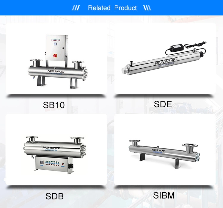 Agua Topone SS304 or SS316 Food and Beverage Industry or Swimming Pool Water Disinfection UV Light Sterilizer Medium Pressure