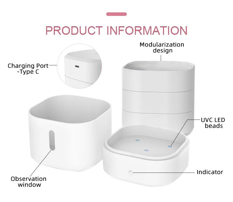 Portable LED UV Sterilizer Box Cosmetic Storage Box Mult-Use Deep Disinfection Box Ultraviolet Kill Bacteria Artifact