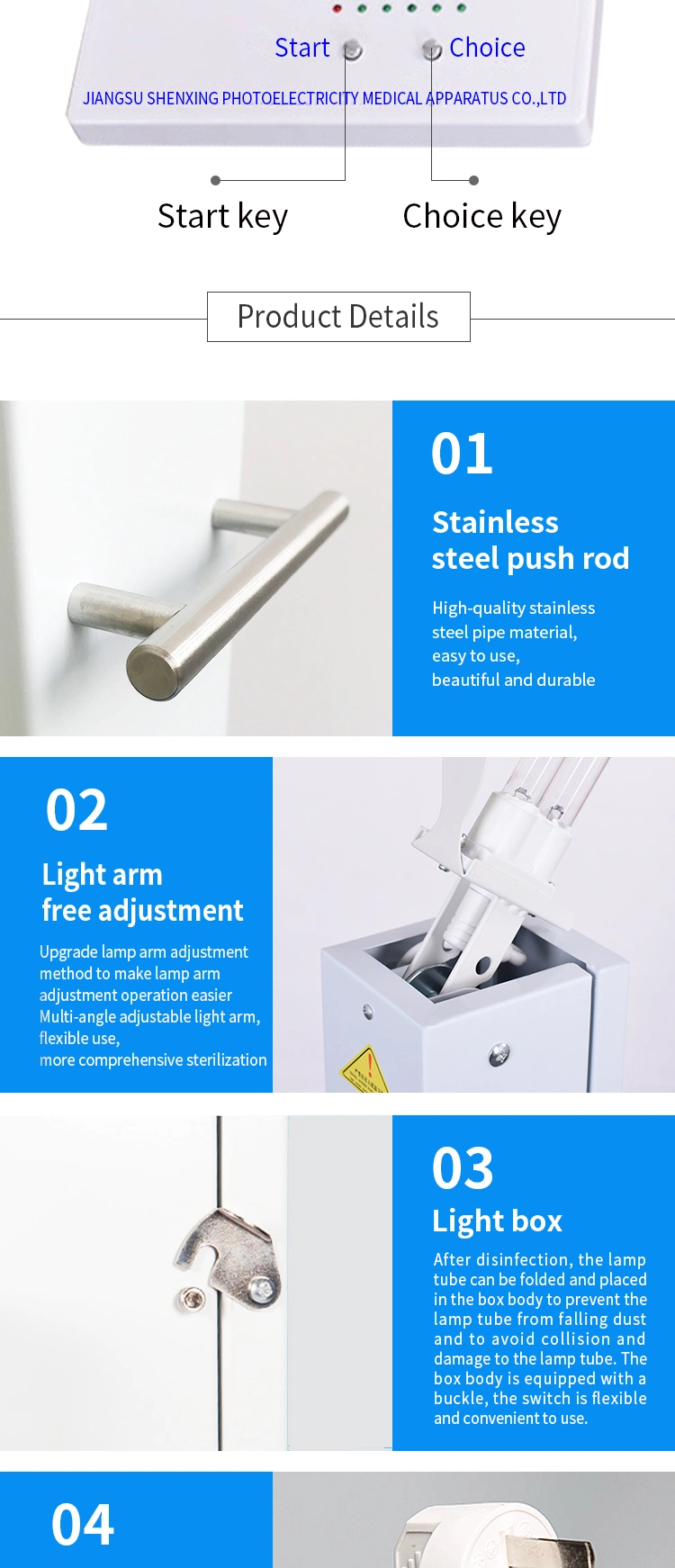 High Quality UV Light Sterilizer 150W Wheel Moveable Air Sterilizer Suitable for Medical