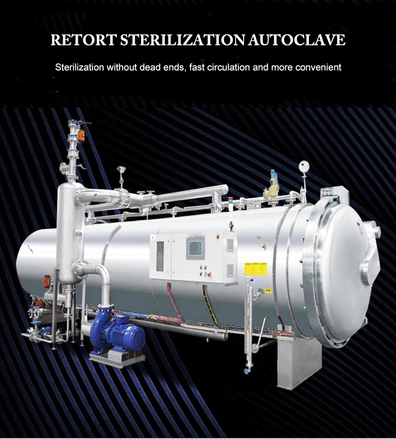 Retort Machine / Food Autoclave Sterilizer for Meat / Milk / Vegetable / Fruit Pouch / Cans