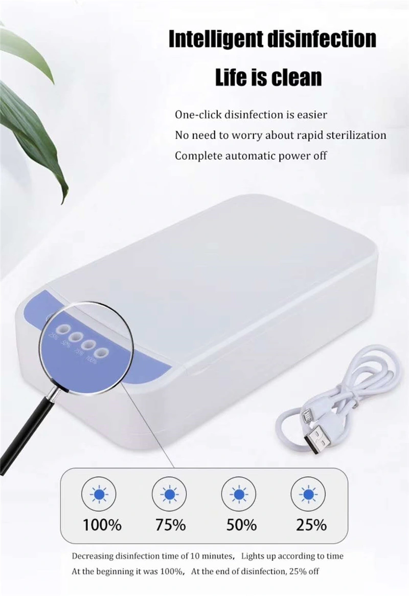Factory Ce Portable Mobile Phone Disinfection Ultraviolet Sterilization Case Sterilizer Box for Mask