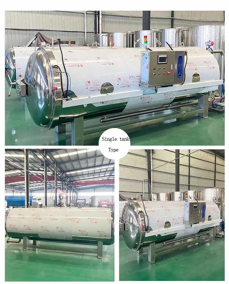 Industrial Horizontal Automatic Water Spray Retort Machine Food Autoclave Sterilizer for Glass Bottles/Jars/Pouch