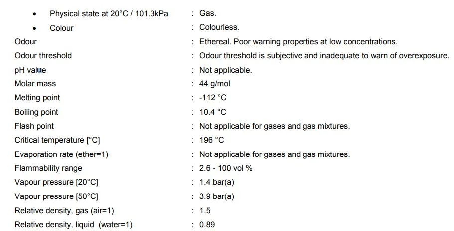 Eto Gas/C2h4o Gas/Ethylene Oxide Gas for Sterilization Eto Sterilizer