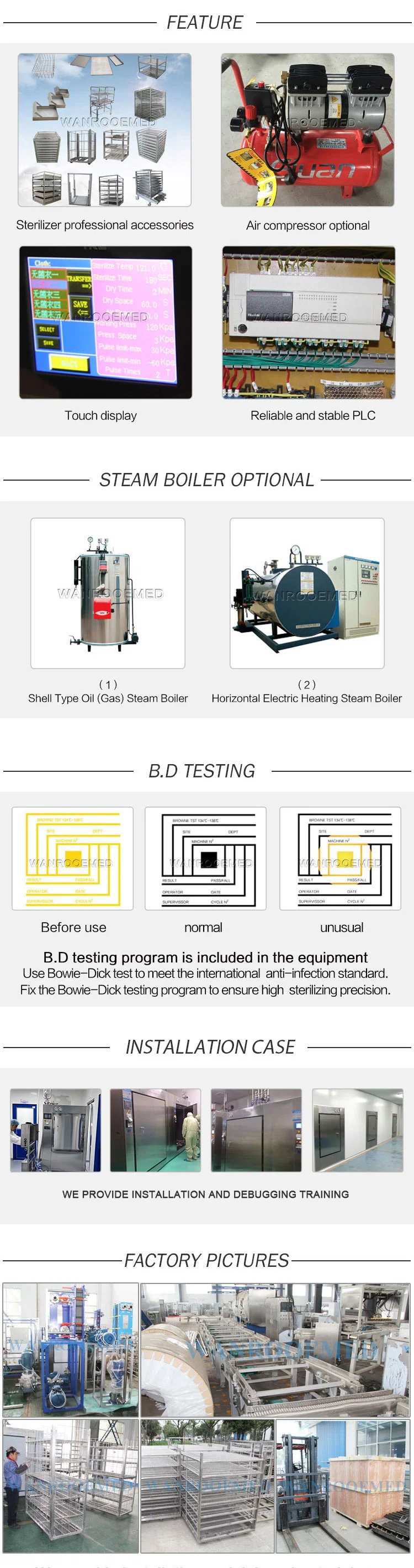 Commercial Wholesale Veterinary Animal Cage Instrument Pure Steam Sterilizer for Medical Laboratory