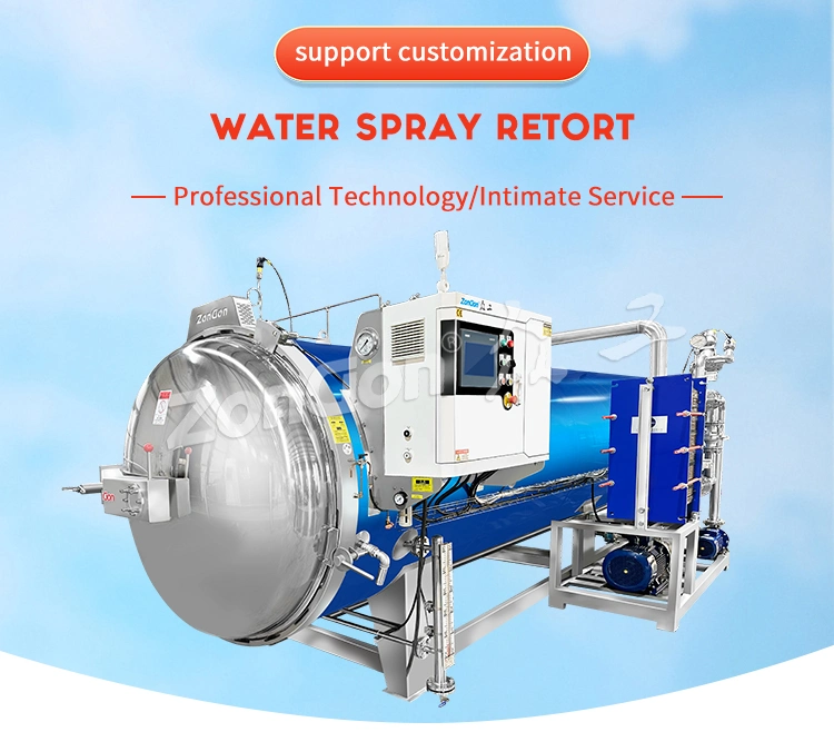 Steam Air Retort Water Spray Sterilizer for Pouches Chicken Ham Food Autoclave