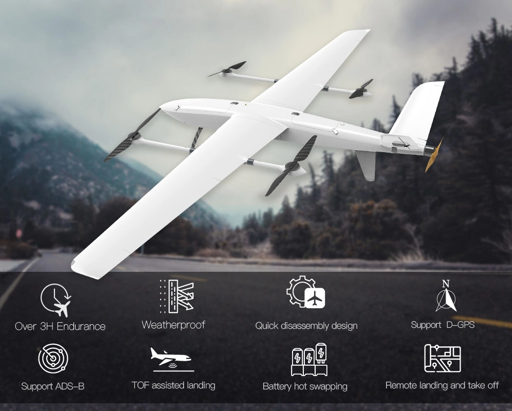 Sky Whale Mini Electric Long Endurance Vtol Drone