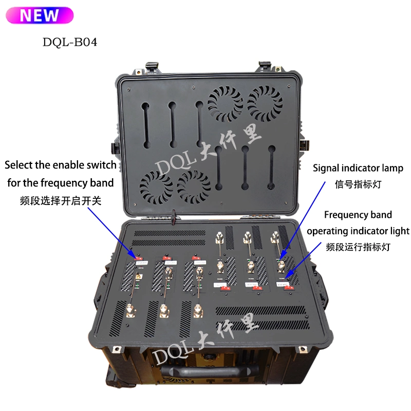 9-Frequency 16-Channeldql-B04-1609 Portable Anti Drone Equipment Multifunctional UVA Signal Jammer