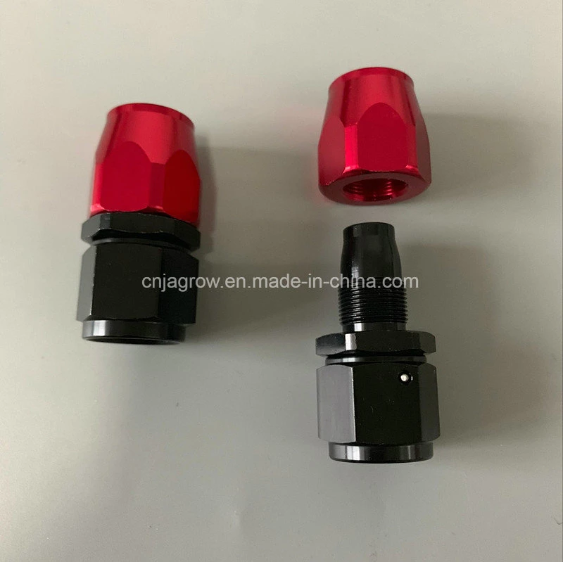 An12 Fittings 0 Degree Aluminum Enforced Hose End