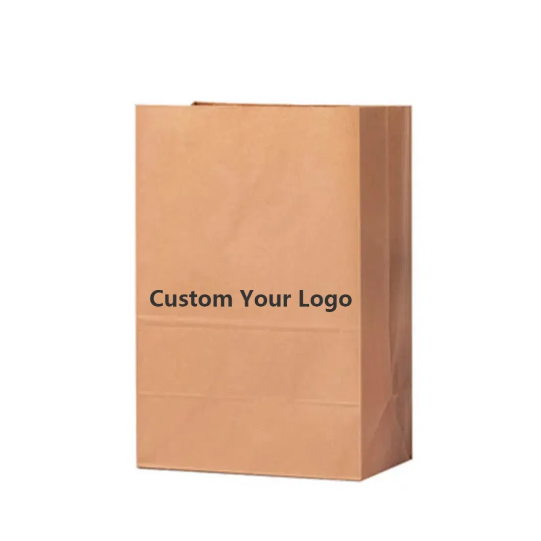 Custom Cheap Food Packaging Brown Kraft Paper Bread Bag, Wholesale Accept Custom Greaseproof Food Paper Bag