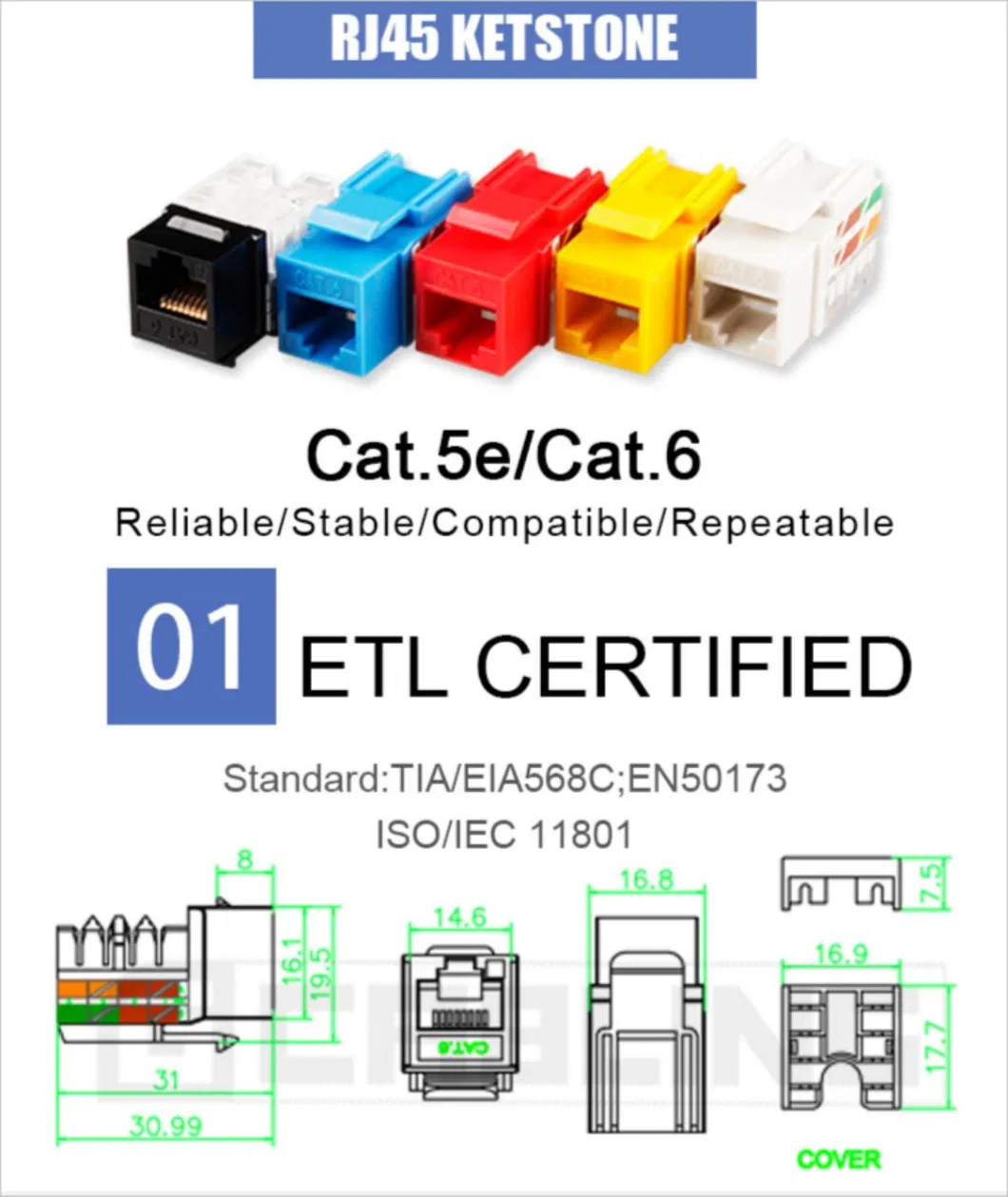 Gcabling Cat5 Keystone Jack Ethernet Keystone Jack Keystone Jack Patch Panel