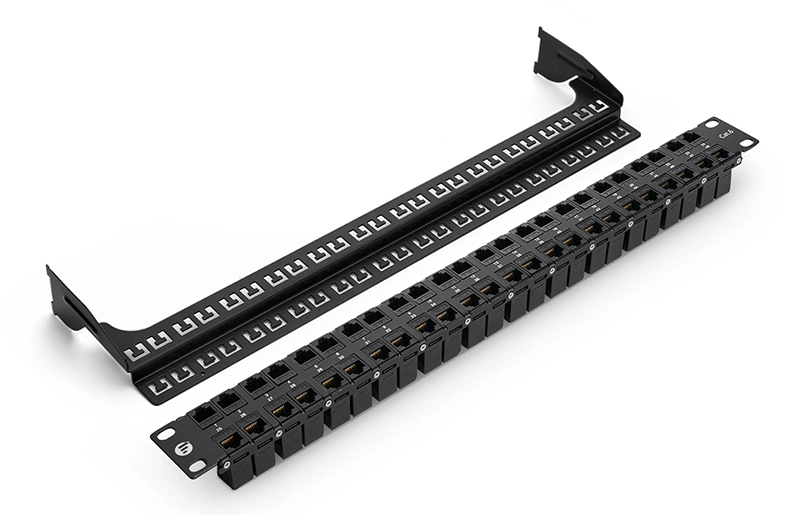 48-Port 1ru Cable Management Bar Included CAT6 Coupler Network Patch Panel