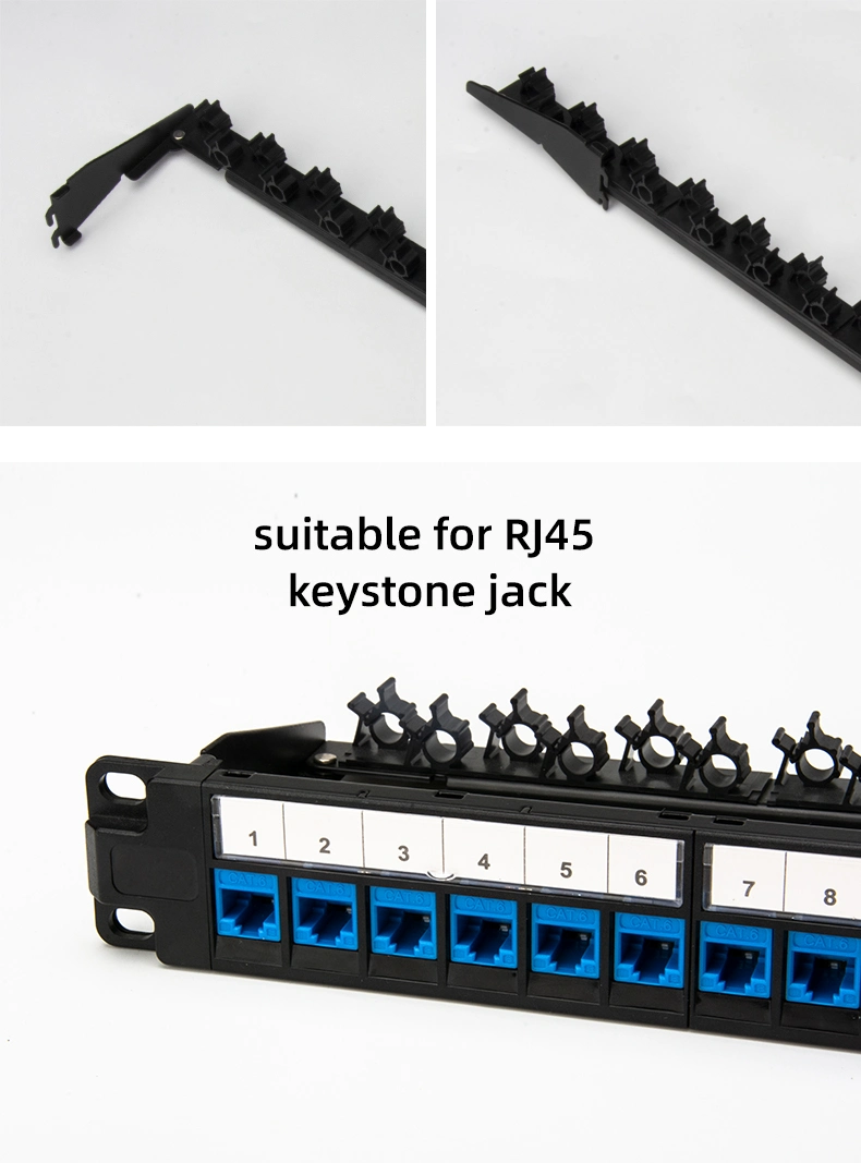 UTP 24 Port Blank Patch Panel with Back Bar All Standard Keystone Jack