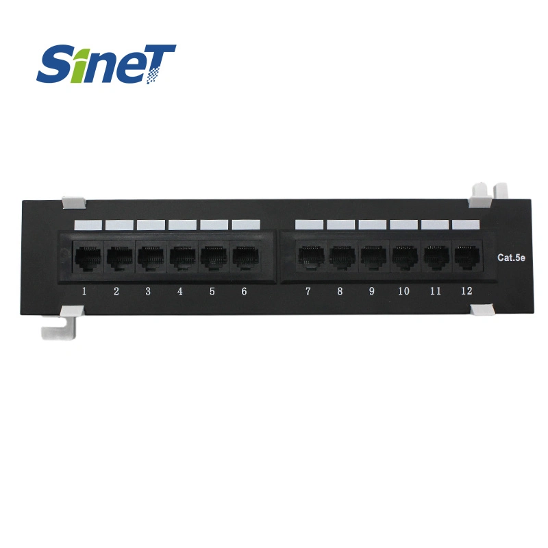 Wall Mounted Patch Panel 12 Ports 1u 19 Inch Network Full Loaded with Keystone Jack