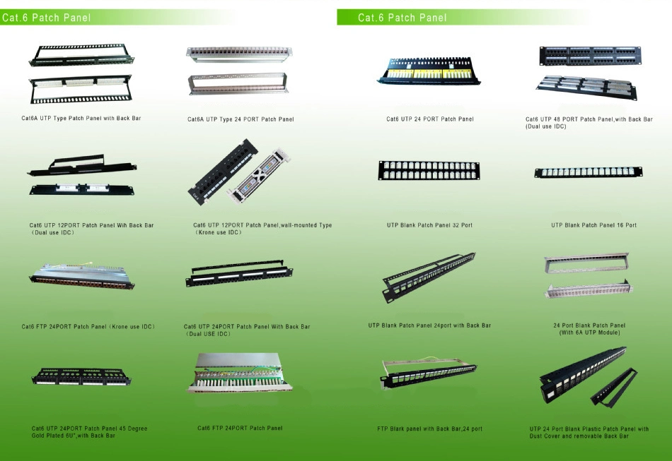 Wall Mount Network 1u 10inch 12port 24ports 48port Cat5e CAT6 UTP Rackmount Empty Patch Panel Rj11 Modular Toolless Patch Panel