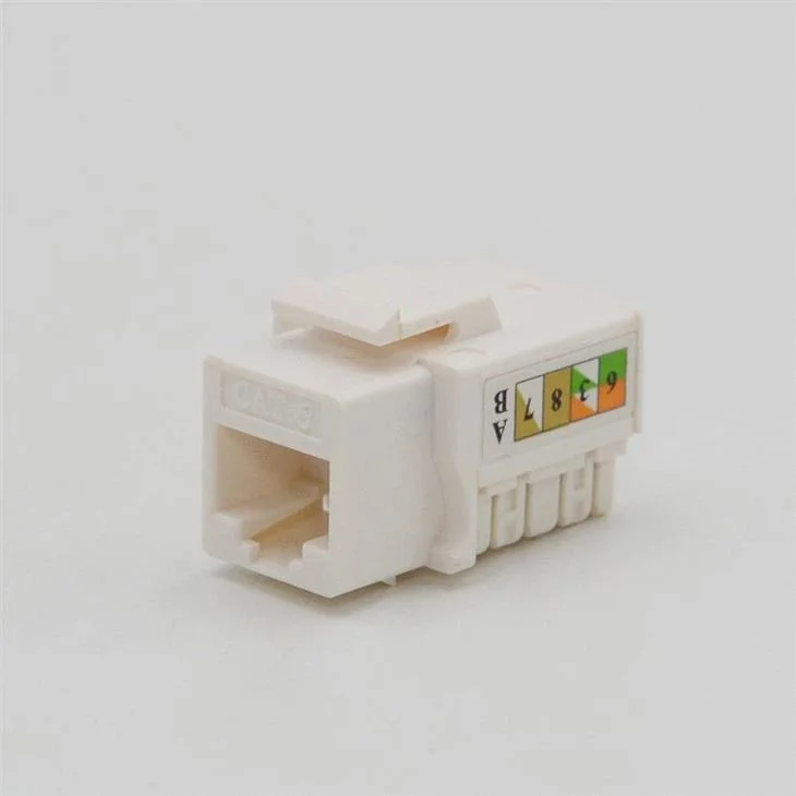 Hot Selling Networking T568b RJ45 8p8c 90 Degree CAT6 UTP Punch Down Keystone Jack Cat5e CAT6 Modular Jack