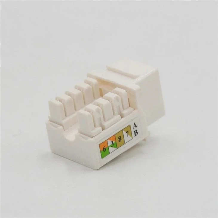 Hot Selling Networking T568b RJ45 8p8c 90 Degree CAT6 UTP Punch Down Keystone Jack Cat5e CAT6 Modular Jack