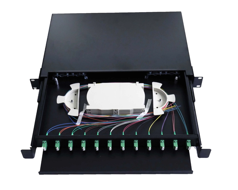 FTTH Outdoor ODF Equipment Rack Wall Mount ABS Plastic or Steel Fiber Optic Splice Tray Patch Panel 12port 24port 48port 96port