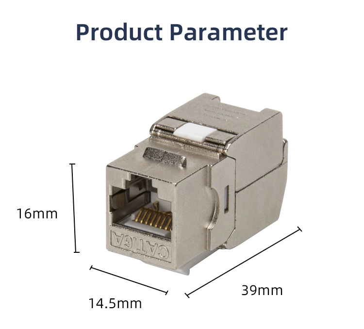 Network Tool Free RJ45 CAT6A Jack Connector FTP Module Socket Keystone Jacks 8p8c Cat5e CAT6 Cat 6A Toolless Keystone Jack