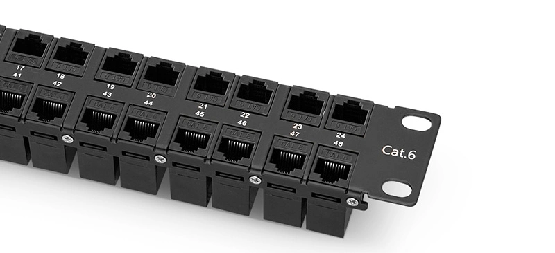 48-Port 1ru Cable Management Bar Included CAT6 Coupler Network Patch Panel