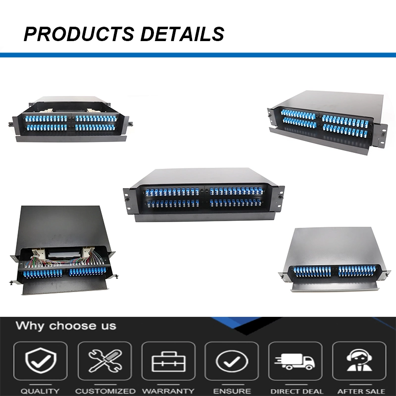 Sliding Rail Rack Mounted Fiber Optic Patch Panel 12, 24, 48, 96 Port Optical Distribution Frame ODF