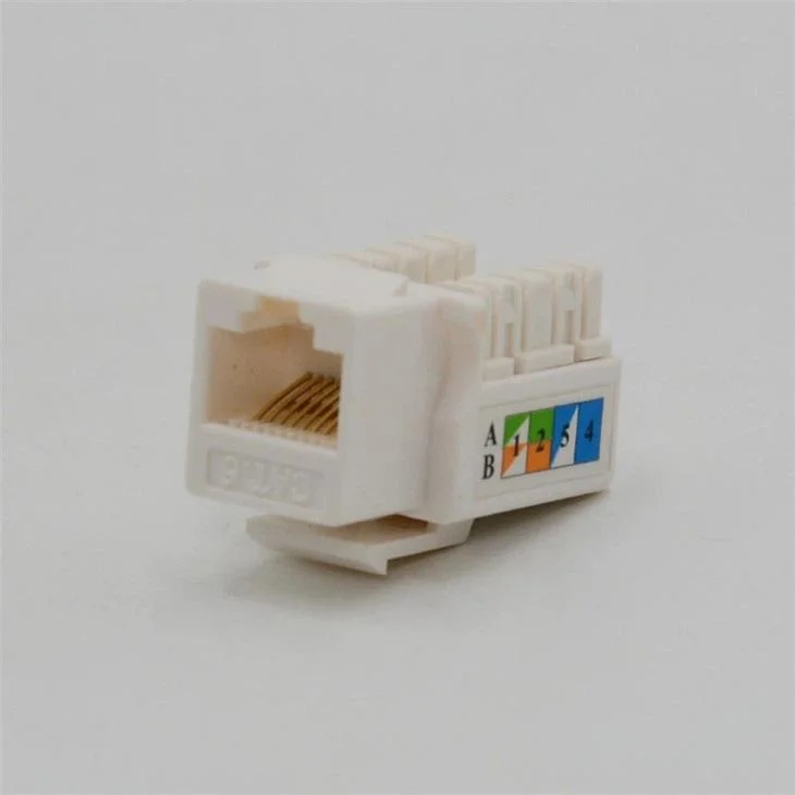 Hot Selling Networking T568b RJ45 8p8c 90 Degree CAT6 UTP Punch Down Keystone Jack Cat5e CAT6 Modular Jack