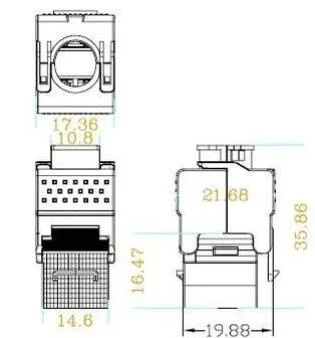 CAT6 RJ45 Keystone Jack Punch-Down Stand Ethernet Module Network Coupler