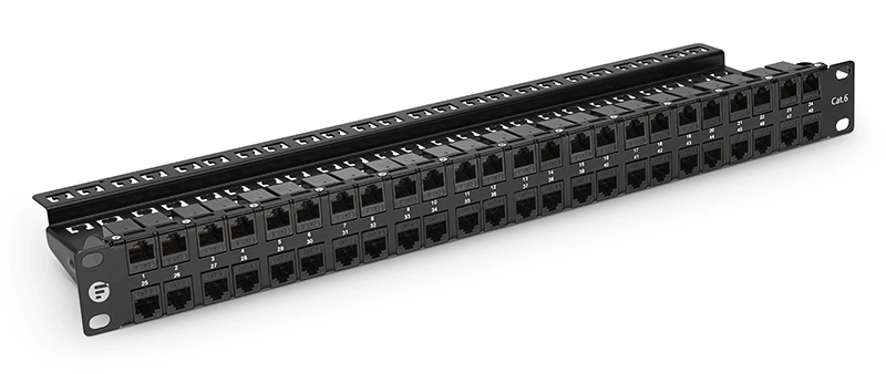 48-Port 1ru Cable Management Bar Included CAT6 Coupler Network Patch Panel