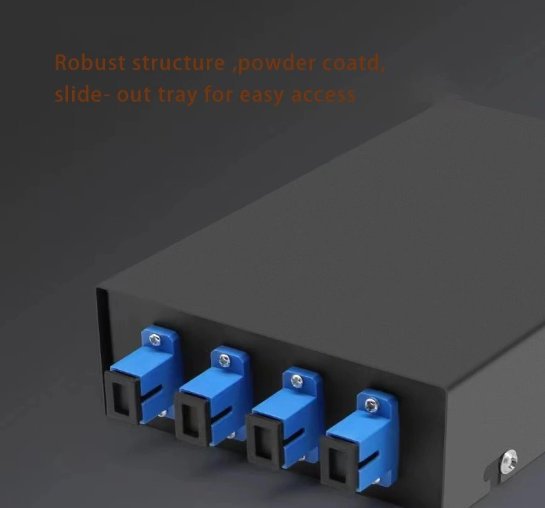 8 12 24 48 Port Fiber Optic Patch Panel 1u 19 Inches Rack Mount LC Sc Full Equipment DIN Rail Sliding Fiber Patch Panel