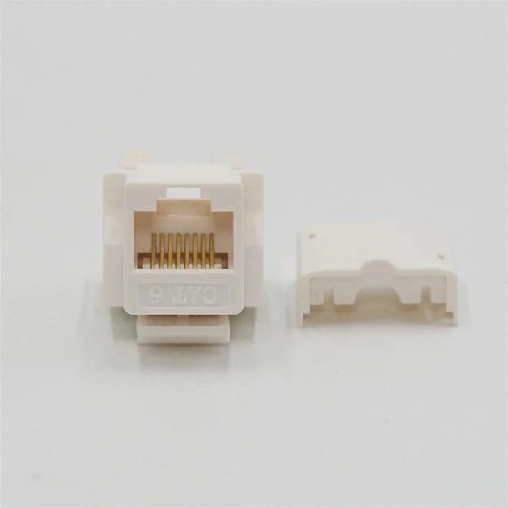 Hot Selling Networking T568b RJ45 8p8c 90 Degree CAT6 UTP Punch Down Keystone Jack Cat5e CAT6 Modular Jack