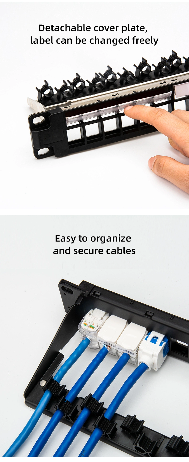 1u Rack-Mount High and Down Shielded Blank Keystone Patch Panel