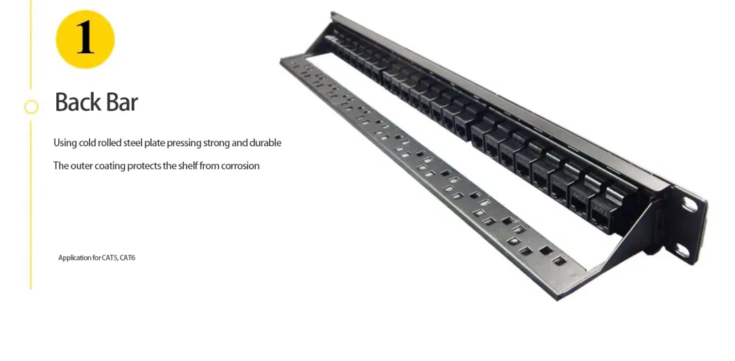 19&prime; 1u 24 Ports RJ45 Patch Panel